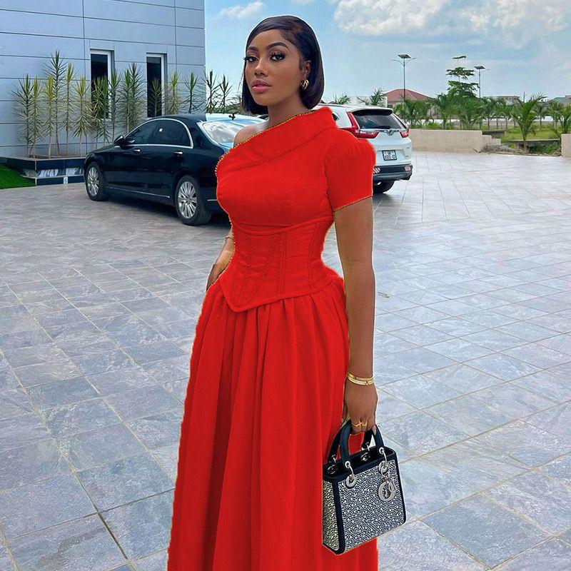 High Neck Corset Lace Up Dress